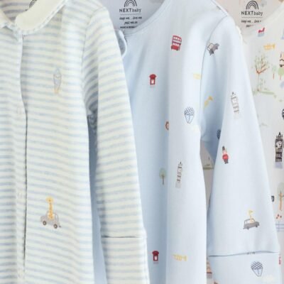 Blue London Baby Sleepsuits 3 Pack