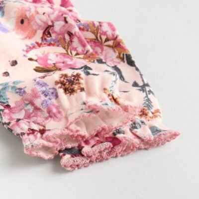 Ecru Floral Baby Sleepsuits 3 Pack