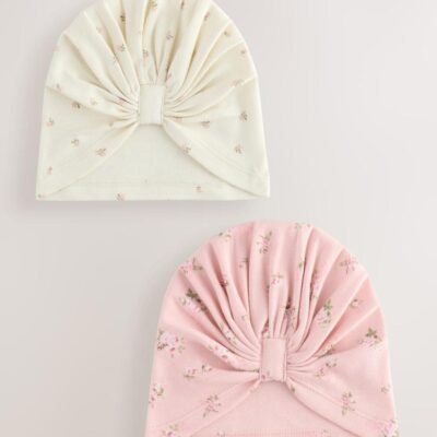 Pink 2 Pack Baby Turbans