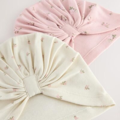 Pink 2 Pack Baby Turbans