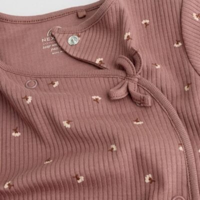 Brown Ditsy Floral Baby Sleepsuits 3 Pack