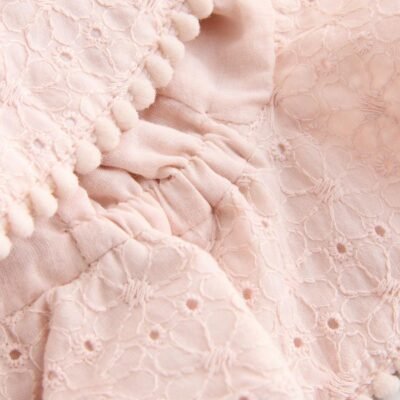 Pink and White Broderie 2pk Baby Bucket Hat