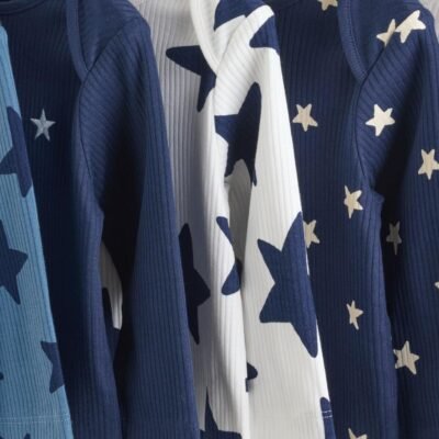 Navy Star Long Sleeve Bodysuits 5 Pack
