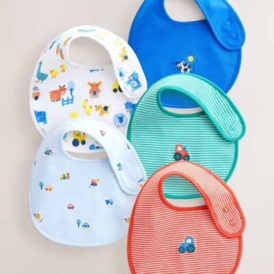 Multi Farm 5 Pack Baby Bibs
