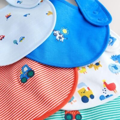Multi Farm 5 Pack Baby Bibs