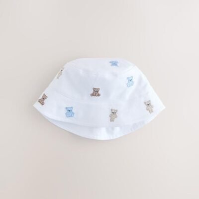 Blue and Bear Embroidered Bucket Hats 2 Pack