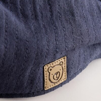 Navy Blue Woven Baby Flat Cap