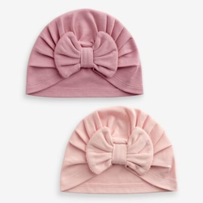 Pink Modern 2 Pack Baby Turbans