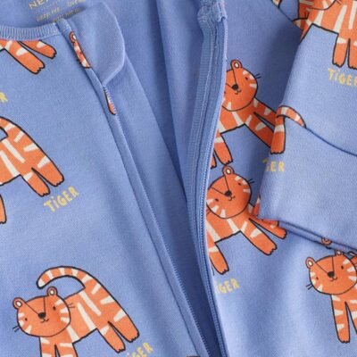 Multi Cotton Two Way Zip Baby Sleepsuits 5 Pack