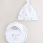 White Baby Sleepsuit and Hat Set