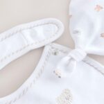 White Baby Sleepsuit and Hat Set