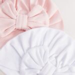 Pink/White Big Bow 2 Pack Baby Turbans