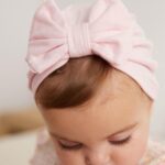 Pink/White Big Bow 2 Pack Baby Turbans