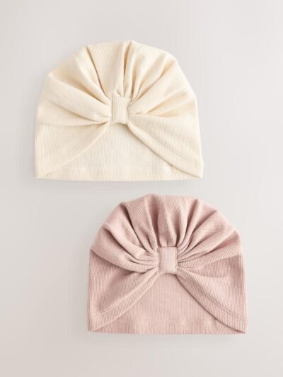 Neutral 2 Pack Baby Turbans