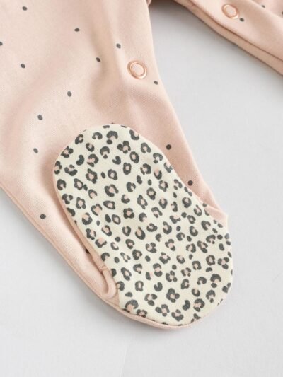 Pink 3 Pack Baby Sleepsuits with Matching Turbans