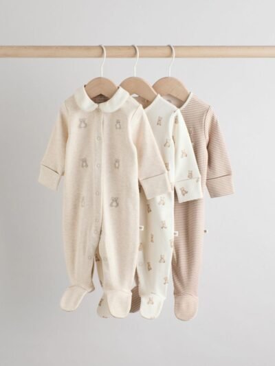 Neutral Baby Sleepsuits 3 Pack