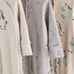 Grey 3 Pack Zebra 100% Cotton Baby Sleepsuits