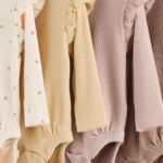 Purple/Yellow/Cream Ditsy Baby Long Sleeve Frill Bodysuits 4 Pack