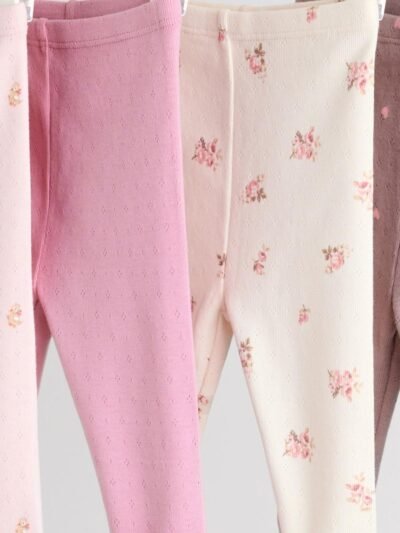Pink/Brown/Heart Baby Leggings 4 Pack