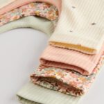 Sage Green/Coral/Ditsy Baby Leggings 4 Pack