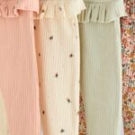 Sage Green/Coral/Ditsy Baby Leggings 4 Pack