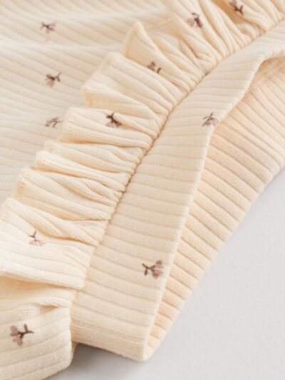 Purple/Yellow/Cream Ditsy Baby Leggings 4 Pack