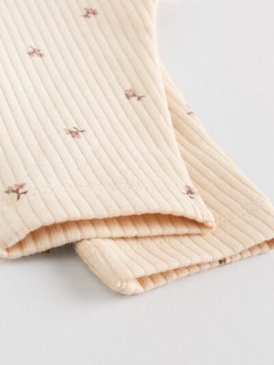 Purple/Yellow/Cream Ditsy Baby Leggings 4 Pack