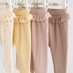 Purple/Yellow/Cream Ditsy Baby Leggings 4 Pack