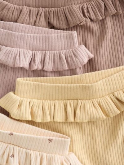 Purple/Yellow/Cream Ditsy Baby Leggings 4 Pack