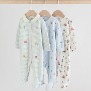 Blue London Baby Sleepsuits 3 Pack