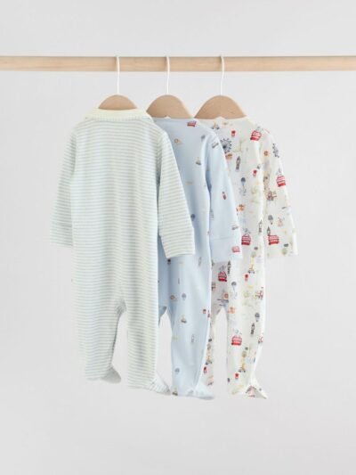 Blue London Baby Sleepsuits 3 Pack
