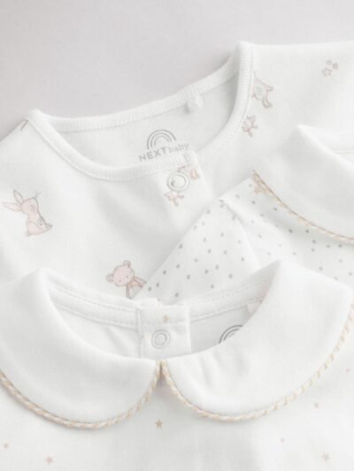 White Sleepsuits 3 Pack