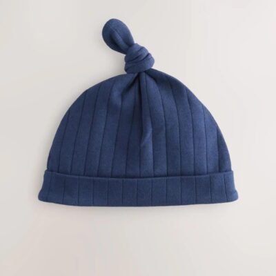 Blue Tie Top 100% Cotton Hats 3 Pack
