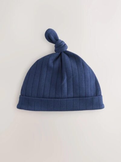 Blue Tie Top 100% Cotton Hats 3 Pack