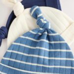 Blue Tie Top 100% Cotton Hats 3 Pack
