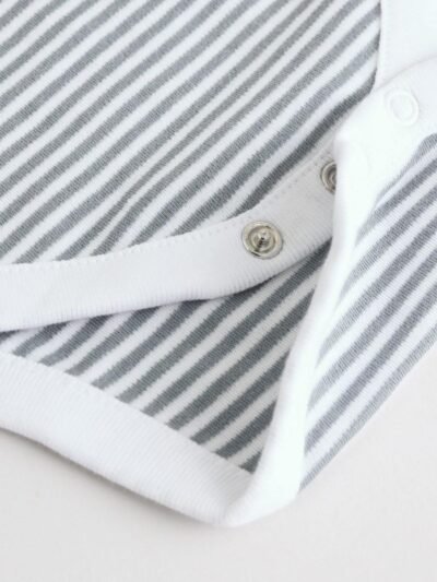 Grey Dinosaur Short Sleeve Baby Bodysuits 5 Pack