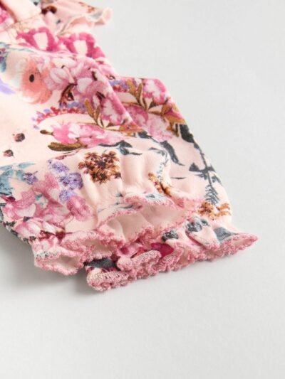 Ecru Floral Baby Sleepsuits 3 Pack