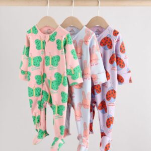 Bright Two Way Zip Sleepsuits 3 Pack