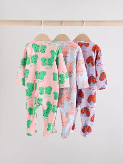 Bright Two Way Zip Sleepsuits 3 Pack