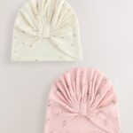 Pink 2 Pack Baby Turbans