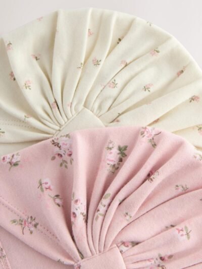 Pink 2 Pack Baby Turbans