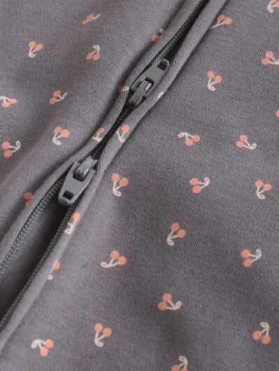 Monochrome Leopard And Cherry Print Two Way Zip Baby Sleepsuits 4 Pack