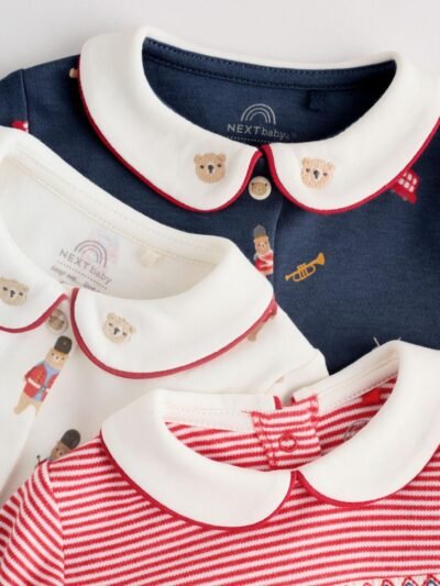 Red Bear Baby Sleepsuits 3 Pack