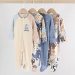 Navy Baby Two Way Zip Sleepsuits 4 Pack