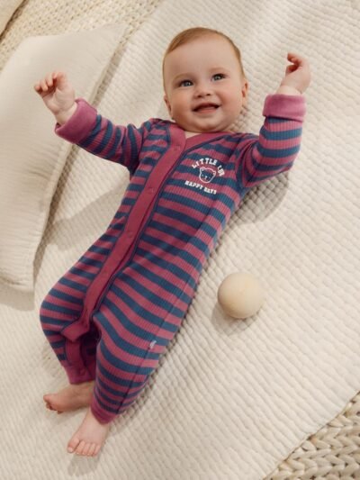 Burgundy Red Baby Sleepsuits 3 Pack