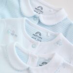 White Baby Sleepsuits 3 Pack
