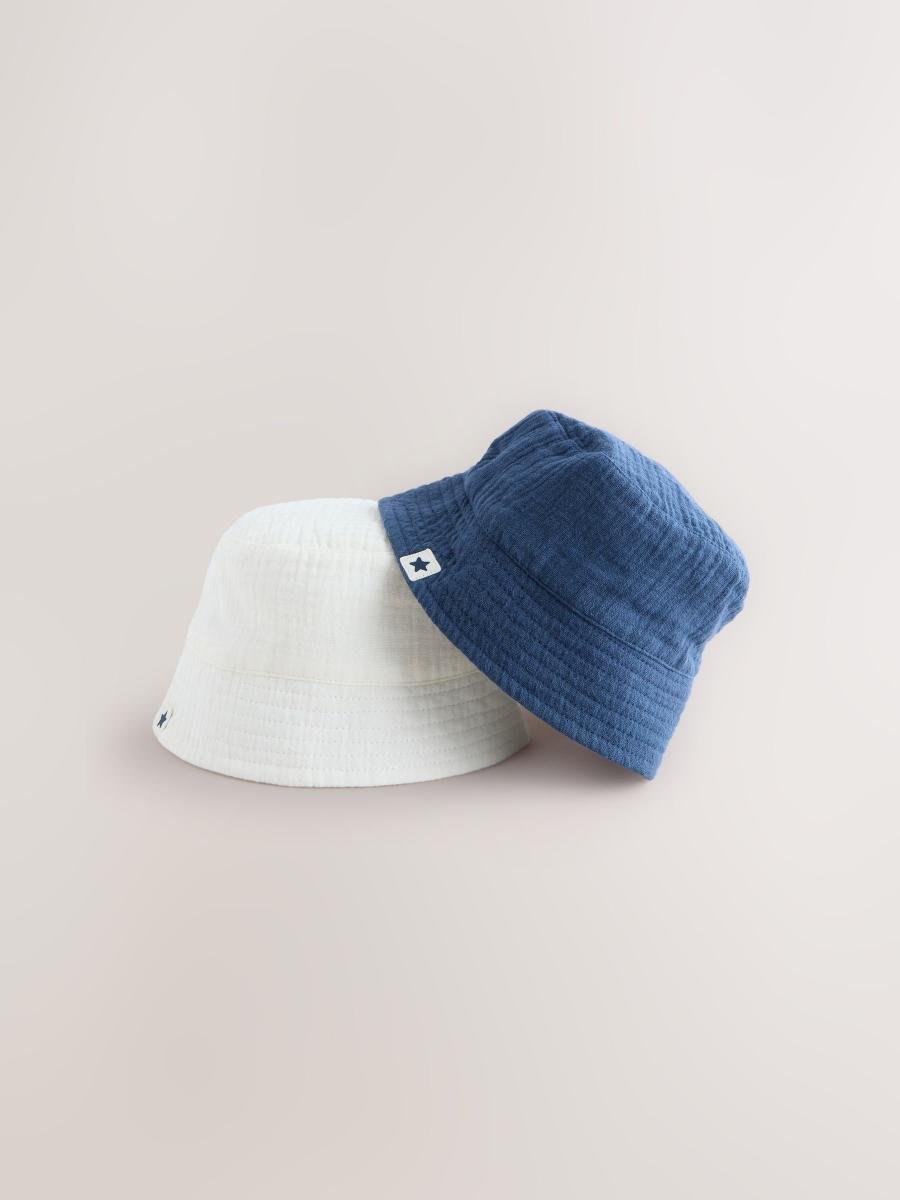 Navy/White 2 Pack Baby Bucket Hat