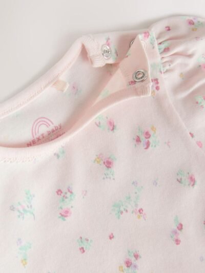 Pink Short Sleeve Baby Bodysuits 5 Pack