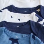 Navy Star Long Sleeve Bodysuits 5 Pack