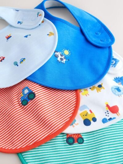 Multi Farm 5 Pack Baby Bibs